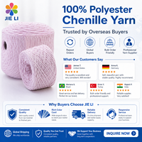 Fil chenille 100% polyester, fil fantaisie en velours doux pour la décoration intérieure, rideaux, coussins, couvertures, matière première textile en gros