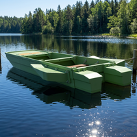 Bateau de pêche en plastique trois places, avec réservoirs de flottabilité modulaires, épaissis et renforcés, haute flottabilité, écologique et recyclable, idéal pour la rivière