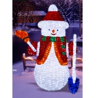 Estatua acrílica de vacaciones al aire libre, decoración grande 3D, muñeco de nieve de Navidad, luces Led con motivos para eventos de Navidad, paisaje de Festival