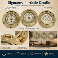 Station météo marine en laiton 3-en-1 : Horloge, Baromètre et Thermohygromètre pour Yacht, Bateau, Camping-car et Décoration