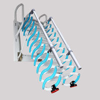 Escaliers de grenier télescopiques manuels portables pour intérieur et extérieur, capacité de charge de 300 kg, à fixer au mur, pour villas