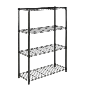 ASSMILE Magazzino di stoccaggio filo scaffalature rack nero filo di <span class=keywords><strong>acciaio</strong></span> inossidabile maglia <span class=keywords><strong>scaffali</strong></span> unità 4-tier cromo scaffalature - Product Image 3