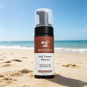 Mousse autobronzante MAYFANCY 150ml - Mousse bronzante sans <span class=keywords><strong>soleil</strong></span> pour un éclat radieux, formule hydratante et à séchage rapide - Product Image 1
