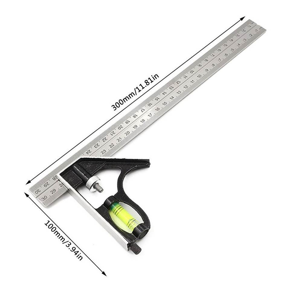 35 Ruler 300mm Adjustable Ruler - Stainless Steel Multi-Function Tool
