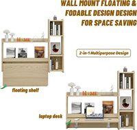 Bureau pour ordinateur portable pliable mural de 41 pouces avec étagère de rangement Design flottant pour les petits espaces de chambre à coucher