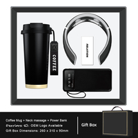 TMS18-3 Cadeau d'affaires Thermos mug eck massage Power Bank 3 en 1 coffret cadeau de luxe Box Case Suit