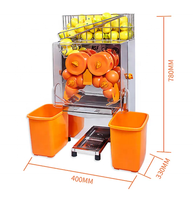 Extracteur de jus d'orange/citron automatique professionnel en acier inoxydable robuste avec éjection automatique de la pulpe, certification CE/ETL