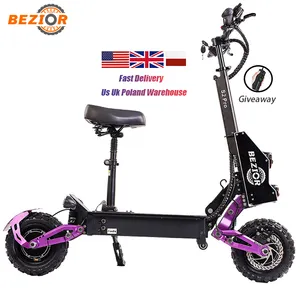 New Model Bezior S2 Pro Electric Scooter 2400W Powerful Two-Wheel Adult Scooter Max Speed 65km/h Self-Balancing Foldable Feature