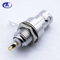 CONNECTEUR DE CLOISON FEMELLE BNC COAXIAL RF PLAQUÉ OR AVEC RONDELLE ET ÉCROU