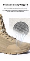 Bottes tactiques montantes à fermeture éclair, légères, antidérapantes, résistantes à l'usure, pour entraînement physique en extérieur, en maille et caoutchouc, idéales pour l'été