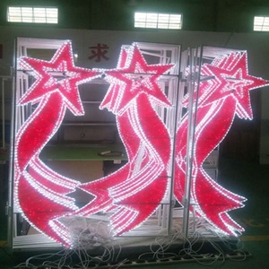 Poste de calle de estrella LED, farola decorativa de Navidad para exteriores con PVC IP65 Para Boda y decoración del hogar - Product Image 5