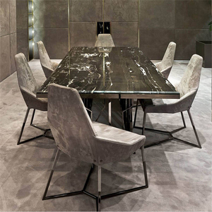 New Arrival Esstisch Marmor <strong>Stable</strong> Nordic Rectangle Stainless Steel Wire Marble Top Dining <strong>Table</strong> - Product Image 2