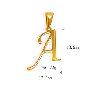 ชุบทอง18K 26ตัวอักษร<span class=keywords><strong>ส</strong></span>ร้อยคอ DIY จี้เครื่องประดับที่เรียบง่ายเสน่ห์316L <span class=keywords><strong>ส</strong></span>ไตล์คลาส<span class=keywords><strong>ส</strong></span>ิกเครื่องประดับต่างหูสแตนเลส - Product Image 4