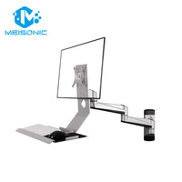 Support d'écran publicitaire Meisonic FE199KBL-3-UF en alliage d'aluminium à 90 degrés pour usage en magasin, couleur blanc/argent