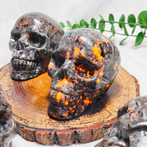 Hot bán UV khắc Ngọn Lửa đá hộp sọ pha lê thủ công mỹ nghệ chữa bệnh đá yooperlite hộp sọ cho bộ sưu tập - Product Image 3