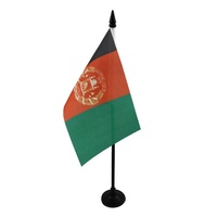 Bendera Meja Nasional Kustom dengan Tiang Bendera Akrilik, Cetak Digital Poliester, Kain Satin Elastis, Bendera Genggam