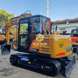 Mini-excavatrice Sany SY75C d'occasion de haute qualité, équipée d'un moteur, d'une boîte de vitesses et d'un alternateur Isuzu. - Product Image 1