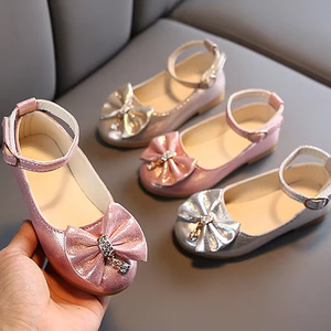 Nuevos Zapatos de Vestir para Niñas, con Lazo, de Cuero Coreano, Planos, de Boca Baja y Suela Suave - Product Image 2