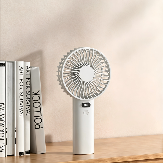 Portable Handheld Mini Fan USB 4000mAh Battery Digital Display 5 Speeds Strong Wind Brushless Motor Type-C Rechargeable Travel