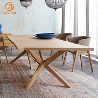 Ensemble table et chaises de salle à manger en bois massif nordique, bureau long en bois, table de travail, table de conférence, table de négociation, design simple, moderne et créatif