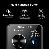 Pédale de looper pour guitare LEKATO à triple effet pour guitare électrique et basse avec fonction d'accordage SYNC et fonctions de pédale de batterie
