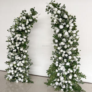 A29人造绿柳叶桉树草假仿白玫瑰花婴儿呼吸花角拱婚礼 - Product Image 2