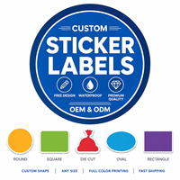 Étiquettes de marque circulaires personnalisées, bord en feuille brillante, imprimées, résistantes à la chaleur, réutilisables, écologiques, autocollants d'emballage pour café, thé, aliments