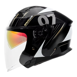 Phụ kiện xe máy 3/4 Mũ bảo hiểm bluetooth khe cắm kép dù để che nắng ống kính nửa mặt an toàn cưỡi xe máy Mũ bảo hiểm - Product Image 3