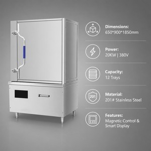 Commercial 12 Tray Induction Rice <b>Steamer</b> Cabinet 20kW for Restaurants Canteens Hotels Catering and Food Service Dealers - Product Image 2