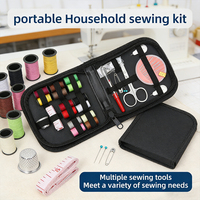 JP Kit d'outils de couture ménagers portables 10 pièces à la mode ensemble de couture en cuir de forme carrée en tissu