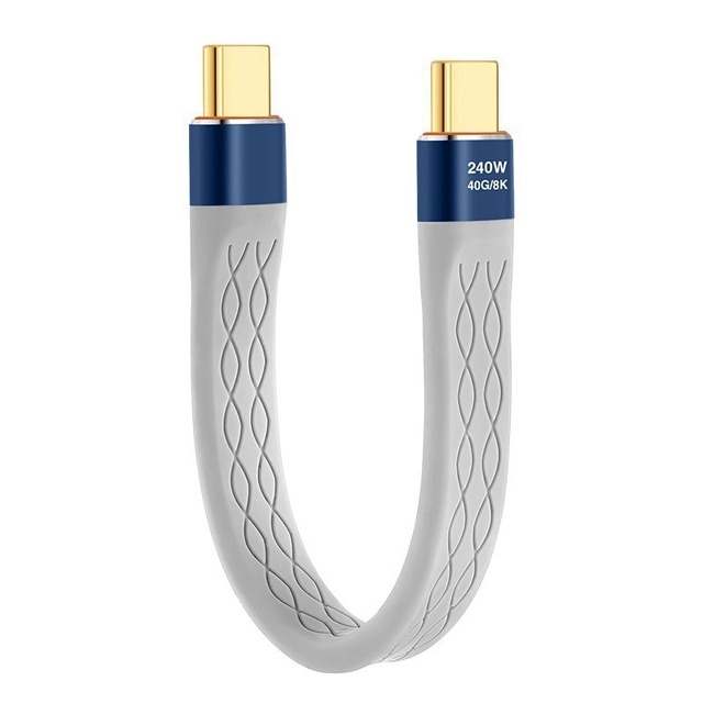 240W Type-C USB4 Cable Full-Function for Power Bank & Computer PD Fast Charging 40GB Transmission TPE Jacket