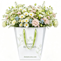 Sac en papier trapézoïdal imprimé sur mesure avec poignée en satin de qualité supérieure, sac cadeau floral pour bouquets de fleuristes, emballage pour fleurs de fête