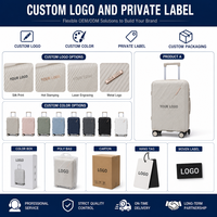 Ensemble de bagages personnalisés en PP rigide beige, valises à roulettes géométriques, assortiment de vente au détail, rangement imbriqué