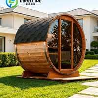 Grande maison modulaire avec sauna et espace de détente, sauna extérieur, maison capsule avec sauna
