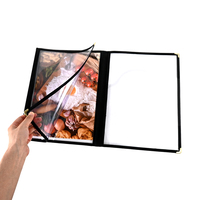 Housses de menu en cuir transparentes à triple pli pour A4 6 vues Restaurant et hôtel dossiers pliables couvertures de menu alimentaire transparentes