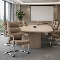 Chaise de bureau de direction en acier anti-griffures nano-revêtu, finition chromée, accoudoirs fixes extra-larges, siège coulissant en mousse haute résilience