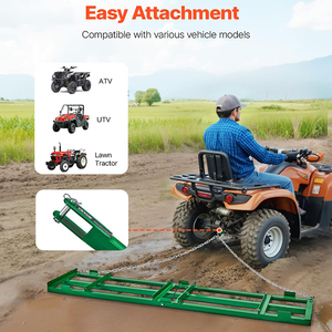 Râteau à niveaux pour pelouse JH-Mech, à usage intensif, 8 pieds, largeur réglable, 95,83 x 19,69 pouces, acier vert, pour tracteur - Product Image 4