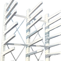 Rak Kantilever H-Beam Heavy Duty untuk Papan Kayu, Pipa, Kayu Gelondongan Sistem Rak Luar Ruangan Galvanis Celup Panas, Dilapisi Bubuk