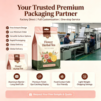 Sachet refermable de qualité alimentaire à huit soudures latérales avec fermeture éclair, fond plat et trou de suspension pour thé parfumé, fruits secs, snacks - Vente en gros