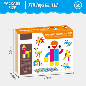 Éducation de la petite enfance bébé jouets 2 en 1 Intelligence Puzzle magnétique géométrie connaissance autocollant magnétique pour enfants garçons filles - Product Image 6