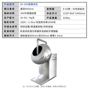 Neue Kommerzielle Schokoladenüberzugsmaschine mit Mehrspannungskompatibilität und Steckdosenbetrieb für <span class=keywords><strong>Snacks</strong></span> und Nüsse - Product Image 6