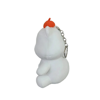 Porte-clés en peluche personnalisé, ours blanc avec langue sortie, jouet en peluche Kawaii, mini animaux en peluche, jouet en peluche OEM