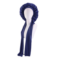 Bonnet en Soie pour Tresses et Cheveux Longs, Bonnet de Nuit pour Femmes, Style Samouraï, Protection Capillaire 2-en-1