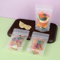 Sacs à fermeture éclair en plastique PE transparent mat écologiques en gros pour l'emballage de bonbons, de collations et d'aliments secs