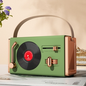 <strong>Creative</strong> Mini Retro <strong>Speaker</strong> Type-C Card U Disk Gift Vinyl Record Player Desktop Portable Sound - Product Image 2