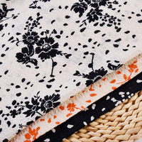 Tissu imprimé en coton froissé à texture naturelle, motif floral de luxe, pour robes et sacs pour filles et garçons