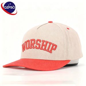 Gorra de Béisbol QZFSO Personalizada con Diseño de Leopardo, Tela Oxford, Deportiva, de Dos Tonos, 5 Paneles, Visera Plana, Bordado 3D, Ajustable con Cierre a Presión - Product Image 1