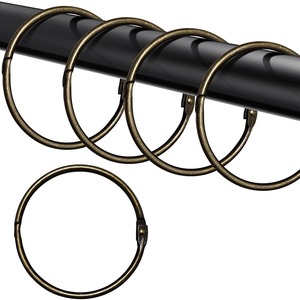 Curtain <b>Rings</b> Round Antique Bronze Iron DIY Movable For Curtain Poles - Product Image 1