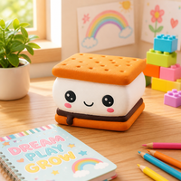 Nouveauté 2026 : Jouet Squishy Kawaii en forme de S'mores, doux et à récupération lente, anti-stress pour enfants
