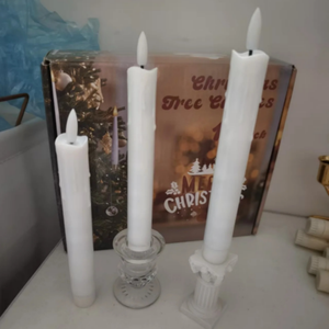 Vela Electrónica Blanca de 25 cm con Efecto de Llama Móvil, Funciona con Pilas, para el Hogar y la Cena - Product Image 2